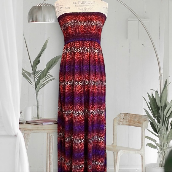Gorgeous strapless maxi dress Fire Los Angeles size M - Picture 3 of 16